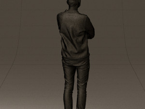 man in sweater skull camo 0692 3d print ready 3D Print Model