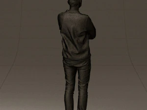 man in sweater skull camo 0692 3d print ready 3D Print Model