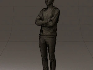 man in sweater skull camo 0692 3d print ready 3D Print Model