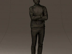 man in sweater skull camo 0692 3d print ready 3D Print Model