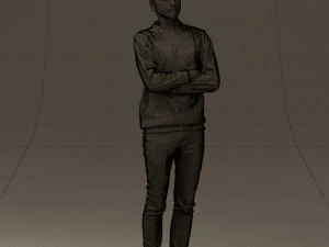 man in sweater skull camo 0692 3d print ready 3D Print Model