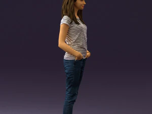 woman instripped shirt jeans 0605 3d print ready 3D Print Model