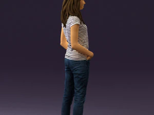 woman instripped shirt jeans 0605 3d print ready 3D Print Model