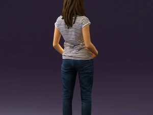 woman instripped shirt jeans 0605 3d print ready 3D Print Model