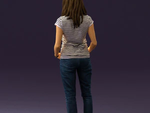 woman instripped shirt jeans 0605 3d print ready 3D Print Model