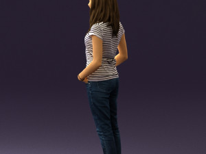 woman instripped shirt jeans 0605 3d print ready Modelo de impresión 3D