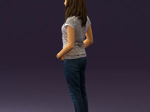 woman instripped shirt jeans 0605 3d print ready 3D Print Model
