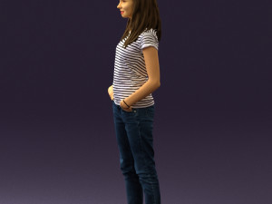 woman instripped shirt jeans 0605 3d print ready Modelo de impresión 3D