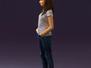 woman instripped shirt jeans 0605 3d print ready 3D Print Model