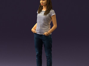 woman instripped shirt jeans 0605 3d print ready Modelo de impresión 3D