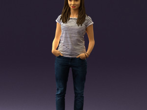 woman instripped shirt jeans 0605 3d print ready Modelo de impresión 3D