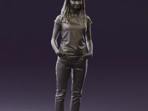 woman instripped shirt jeans 0605 3d print ready 3D Print Model