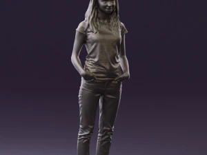 woman instripped shirt jeans 0605 3d print ready 3D Print Model