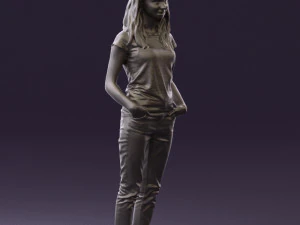 woman instripped shirt jeans 0605 3d print ready 3D Print Model