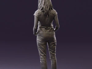 woman instripped shirt jeans 0605 3d print ready 3D Print Model
