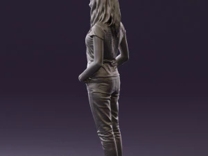 woman instripped shirt jeans 0605 3d print ready 3D Print Model