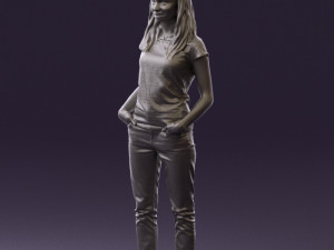 woman instripped shirt jeans 0605 3d print ready Modelo de impresión 3D