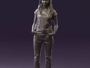 woman instripped shirt jeans 0605 3d print ready Modelo de impresión 3D