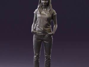 woman instripped shirt jeans 0605 3d print ready 3D Print Model