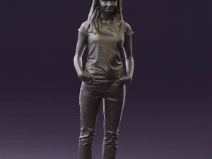 woman instripped shirt jeans 0605 3d print ready 3D Print Model