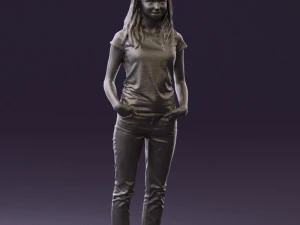 woman instripped shirt jeans 0605 3d print ready 3D Print Model