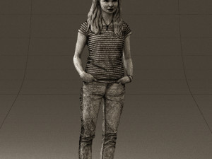 woman instripped shirt jeans 0605 3d print ready Modelo de impresión 3D