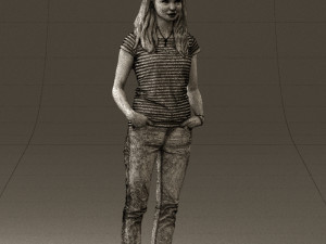 woman instripped shirt jeans 0605 3d print ready Modelo de impresión 3D