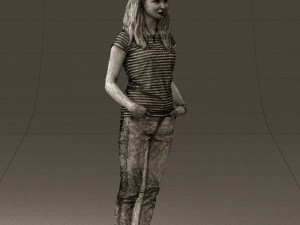 woman instripped shirt jeans 0605 3d print ready Modelo de impresión 3D