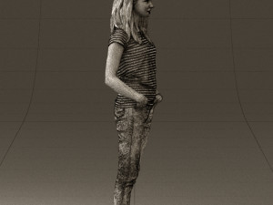 woman instripped shirt jeans 0605 3d print ready Modelo de impresión 3D