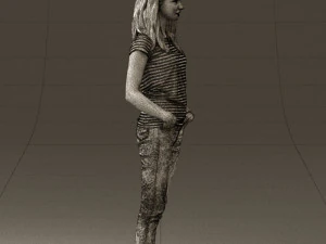 woman instripped shirt jeans 0605 3d print ready 3D Print Model