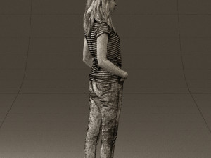 woman instripped shirt jeans 0605 3d print ready Modelo de impresión 3D