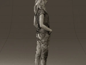 woman instripped shirt jeans 0605 3d print ready 3D Print Model