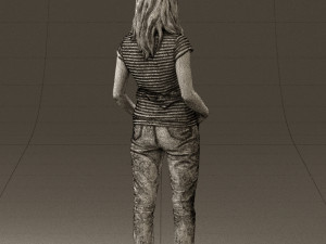 woman instripped shirt jeans 0605 3d print ready Modelo de impresión 3D