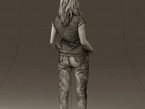woman instripped shirt jeans 0605 3d print ready 3D Print Model