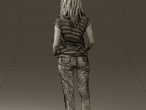 woman instripped shirt jeans 0605 3d print ready Modelo de impresión 3D
