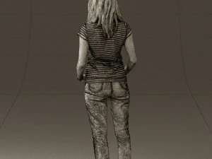 woman instripped shirt jeans 0605 3d print ready 3D Print Model
