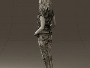 woman instripped shirt jeans 0605 3d print ready 3D Print Model