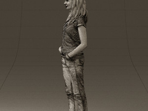 woman instripped shirt jeans 0605 3d print ready Modelo de impresión 3D