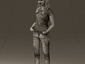 woman instripped shirt jeans 0605 3d print ready Modelo de impresión 3D