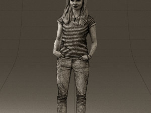 woman instripped shirt jeans 0605 3d print ready Modelo de impresión 3D