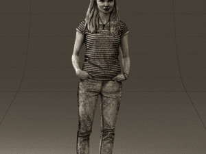 woman instripped shirt jeans 0605 3d print ready Modelo de impresión 3D