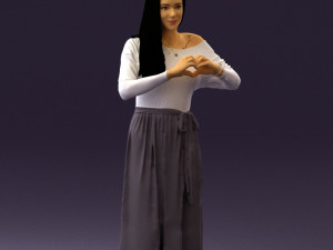 woman showing the heart 0606 3D Модель