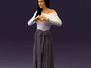 woman showing the heart 0606 3d print ready 3D Print Model