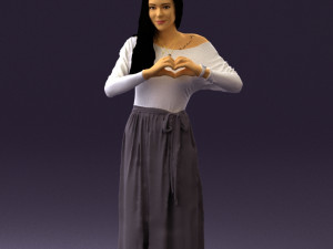 woman showing the heart 0606 3d print ready Modelo de Impressão 3D