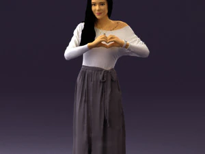 woman showing the heart 0606 3d print ready 3D Print Model