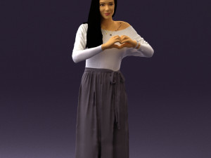 woman showing the heart 0606 3d print ready Modelo de Impressão 3D