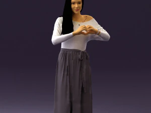 woman showing the heart 0606 3d print ready 3D Print Model