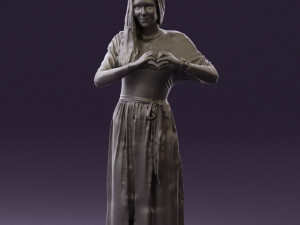 woman showing the heart 0606 3d print ready Modelo de Impressão 3D