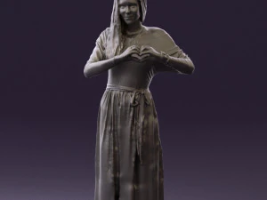 woman showing the heart 0606 3d print ready 3D Print Model