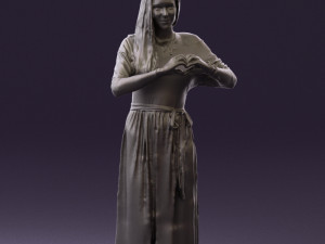 woman showing the heart 0606 3d print ready Modelo de Impressão 3D